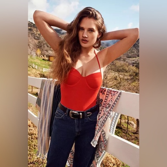 URBAN OUTFITTERS Out From Under Rita Bodysuit RED RETRO VIBE XL - Picture 1 of 5